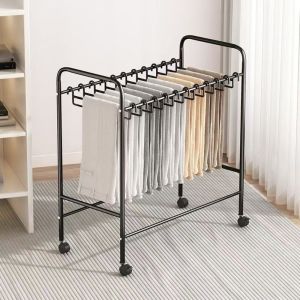 MECOME ล้อพูลเลย์ ชั้นวางกางเกง หลายฟังก์ชัน ประหยัดพื้นที่ ราวแขวน ใหม่ ตั้งพื้น ชั้นวางเก็บเสื้อผ้า ที่เก็บเสื้อผ้า