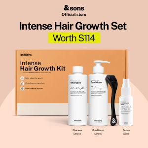 andSons Intense Hair Growth Kit for Men | Hair Loss Shampoo + Conditioner + 3% Redensyl Serum + Dermaroller (Value Set)
