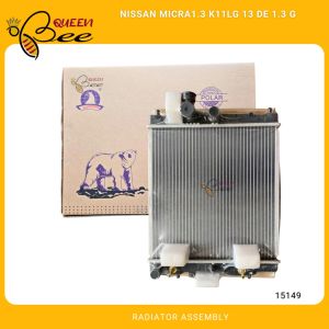 QUEENBEE 15149 Nissan Micra K11 LG 13DE 1.3G Radiator Assembly A/T 380x358X26mm 21460-45B00/72B00 (Polar)