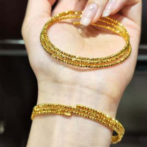 NOVELLEO Spring Design Glitter Bracelet Armlet Geometric Tri-layer Beads Bangle Accessories Irregular Womens Wrist Jewelry Girls