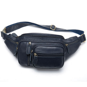 EDERN Genuine Leather Waist Bags Men Crocodile Pattern Belt Bag Multi-functional Fanny Pack Phone Waist Pack Retro Cowhide Chest Bag Men