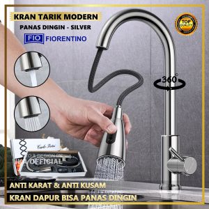 Kran Angsa Tarik FIORENTINO Stainless Steel 304 Keran Cuci Piring Tanam Sink Hitam SS SUS Hot Cold Panas Dingin Mixer Kran Angsa Tarik Fiorentino SUS304 Stainless Steel Keran Cuci Piring Tanam Sink Hitam Hot Cold Panas Dingin Mixer PREMIUM
