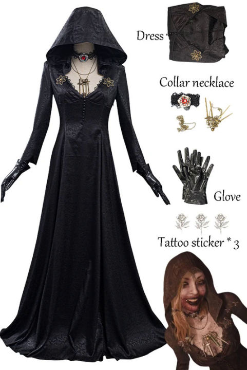 Deluxe Evil Madame Kit Adult Black White