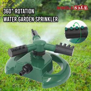 360° Rotating Lawn Garden Water Sprinkler Irrigation System 3 Nozzle Pipe / Paip Air Bercabang