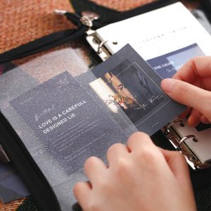 Kpop Photocard Binder Cover Zipper Binder A5 DIY Notebook Stationery Bag Portable Waterproof Hobbies