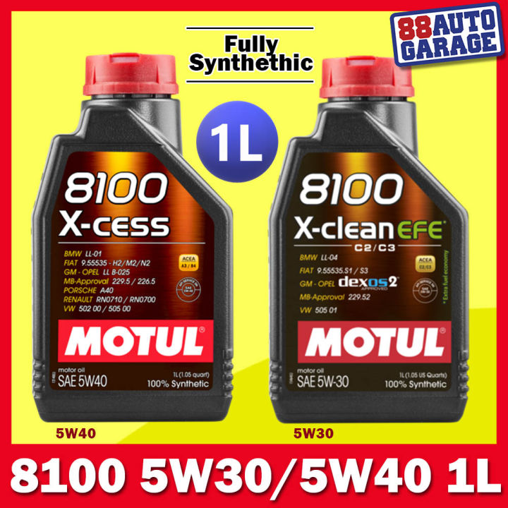Motul Fully Synthetic 8100 X-cess 5W40, 8100 X-cleanEFE 5W30, 8100 X ...