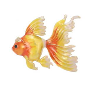 3D Goldfish Brooch Pin Alloy Drip Enamel Design Two Way Wear For Women Gift Party Clothing Accessories