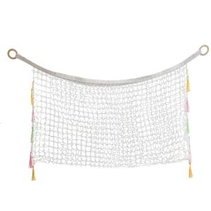 Playroom Storage Net Macrames Toy Hammock Stuffed Animal Storage Net for Bedroom or Nursery Corner Hanging Organizers