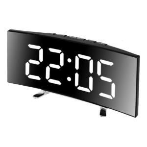 Quiet Digital Clock For Bedroom Office Curved LED Screen With Temperature Date 12/24Hour Mode USB/Battery Power