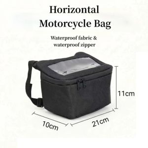 Motorcycle Front Bag Large Capacity Touch Screen Handlebar Bag Waterproof Breathable Shoulder Bag With Rainy Cover