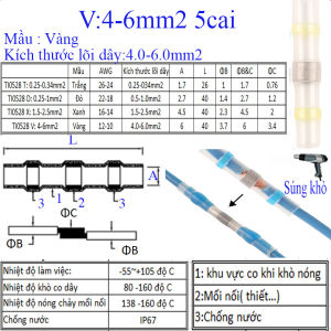 Combo 5 Cái Cút Nối Dây Điện Tự Hàn Co Nhiệt Cho Dây Điện TI0528