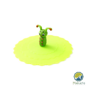 Makayo ฝาปิดซิลิโคนถ้วยแก้ว ที่จับเป็นการ์ตูน ขนาด10cm นำกลับมาใช้ใหม่ได้ Cup Lid