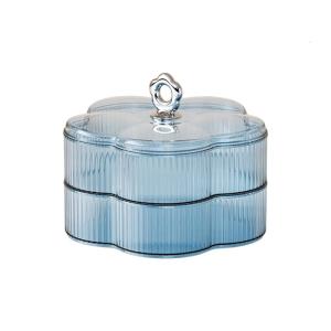 2 Tiers Floral Tray Plastic Serving Dish For Candy Fruits Nut Home Kitchen Decoration Durable Storage Container