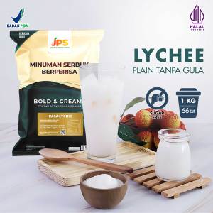 Bubuk Minuman Lychee Plain Tanpa Gula 1 kg - Serbuk Leci Premium JPS [plain-fruit]
