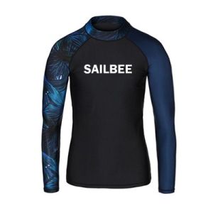 SAILBEE Mens UV Protect Surfing Rash Guard Long Sleeve Swimsuit Quick drying Surf Shirt M006