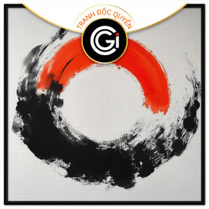 Tranh thiềnyoga màu sắc đơn giản đỏ-đen. Tranh treo tường dán tường canvas trang trí. CGI-2019