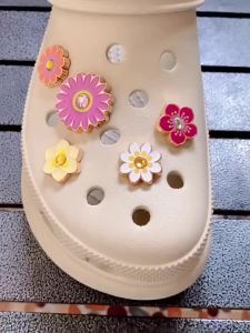 Phụ kiện giày kim loại JJBXC CHARM khóa giày chéo phụ kiện giày hợp kim hoa nhiều màu sắc phụ kiện giày thời trang DIY