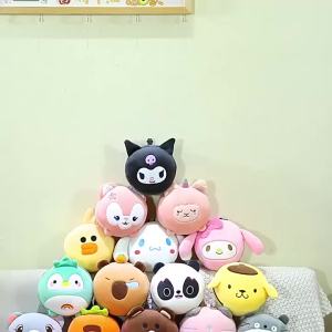 Bantal Leher U 2 Dalam 1 Dengan Penutup Mata Bantal Travel Kartun Mudah Dibawa & Disimpan