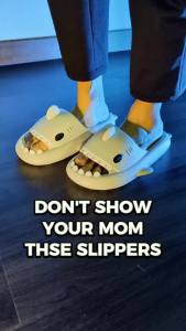 READY STOCK️ Galaxy Shark Graphic Print Slip-On EVA House Slippers for Men & Women - Comfortable Anti-Slip Thick Sole Indoor/Outdoor Sandals