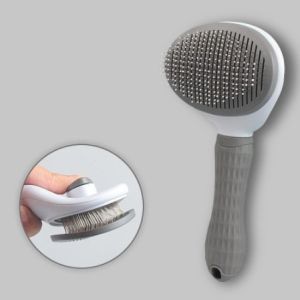 Self Cleaning Wire Pin Brush for Dog Cat Hair Removes Undercoat Tangled Massages Curved Needles Pet Comb