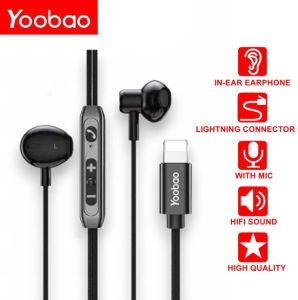 Yoobao L-L13 Wired Earphone Lightning Connector Button Control with Microphone HiFi Sound Quality