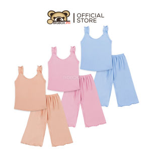 BigboxPH Kids Everyday Ruffle Strap Top with Tokong Pajama Set for Girls 1-12 Years Old