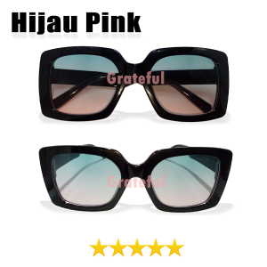 BOLDIE SUNGLASSES - Kacamata Oversized Fashion Terbaru Wanita Model Kotak Besar Tebal Lensa 2 Warna Gradasi Anti Silau UV OOTD Keren Cocok Untuk Dioutdoor Pantai Traveling - NEW