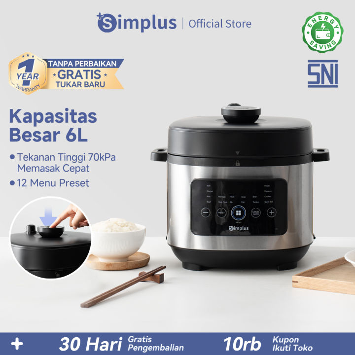 Simplus Rice Coooker Simplus Pressure Cooker Rice Cooker 6L Presto Panci Anti Lengket 70kpa ...