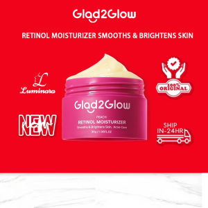 Glad2Glow Peach Retinol Moisturizer Day Night Face Cream Anti Aging Skincare Facial Moisturizer 30G | Smooth and even out the skin texture