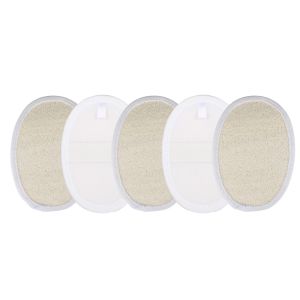 5pcs Natural Loofah Sponge Face Body Bath Shower Brush Exfoliating Facial Washing Pads Male Female Face Cleaning Brush Loofah Sponge Pad