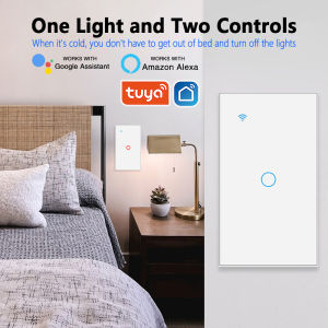 Công Tắc Thông Minh Wifi RF 433 Điều Khiển Từ Xa APP Tuya Smart Life 1 Nút Trắng Âm tường Cảm Ứng Cao Cấp cho Đèn Quạt.Nhà Thông Minh