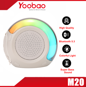 YOOBAO M20 TWS Portable Wireless Bluetooth Multi Function Speaker HiFi Sound Unique Design with Holder V5.3