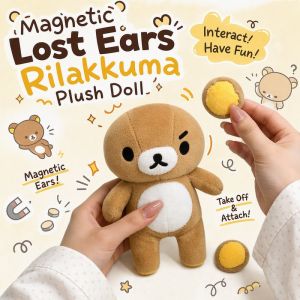 Japanese Magnetic Lost Ears Rilakkuma Plush Doll Detachable Ears Soft Cute Bear Gift for Girls