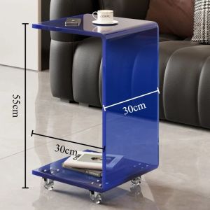 Sacesr Acrylic Coffee Table Square Simple Living Room Tables With Wheels Single Movable Tea Table Simplicity Home Storage Furniture T2Y7B