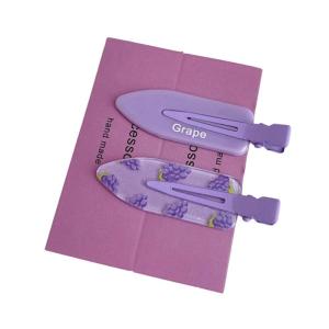 2PCS Flat Styling Hair Clip No Crease Design with Colorful Patterns Daily Use Hair Accessory for Women and Girls