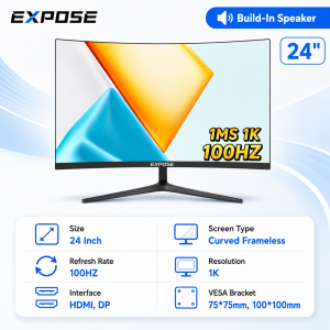 EXPOSE Gaming Monitor Curved 24 27 Inch 165Hz 4K Frameless IPS Monitor For Laptop Extension Low Blue Light