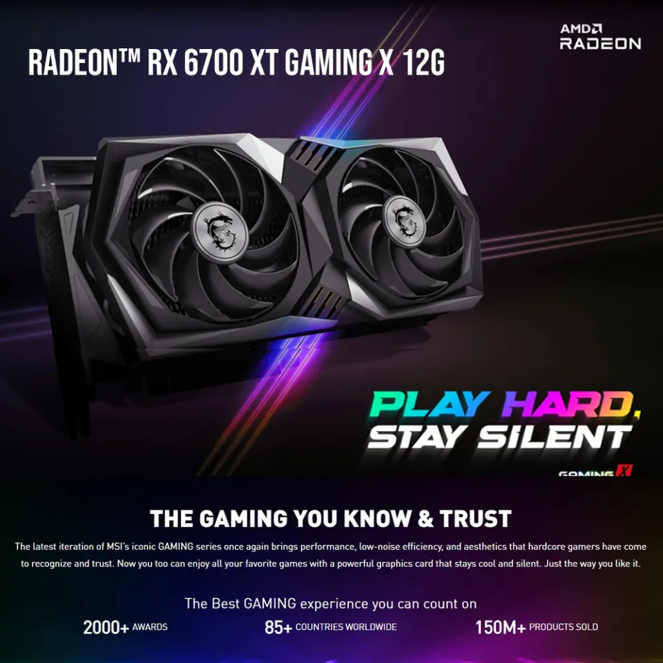 EasyPC | Msi Rx 6700xt Gaming X 12gb 192bit GDdr6 Gaming Videocard, Brand  New gaming videocard, AMD Radeon RX 6700 XT graphics cards deliver serious  1440p gaming and ultra-high frame rates. |