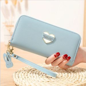 2021 New Womens Long Section Clasp Wallet European and American R Printed Clutch Card Holder Coin Purse Student Wallet