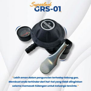 ANTI BOCOR Regulator + Meter Tekanan Rendah Superlock - Super Lock Gascomp GRS-01 / GRS 01 Black Edition
