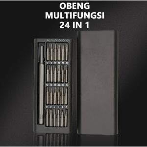 Set Obeng 24 In 1 Obeng Magnet Presisi Torx Hex Bits dengan Pegangan Untuk Servis Hp Laptop Jam - Obeng Set Premium Magnetic Bits 24 in 1
