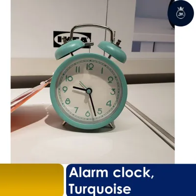 iKea antique alarm clock / table clock / Non-Ticking Quartz | Luminous Night Light Beep/Bell Alarm Snooze Function | Small Compact Classic Minimalist Design | Home Decor Living Kitchen Office Study