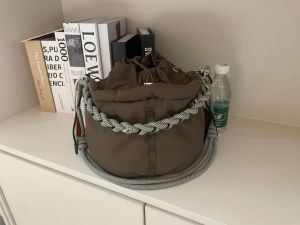Kiểu Nhật Topol* Túi xô dệt nylon mẫu mới kiểu dây rút đeo vai đeo chéo túi xách tay tiện lợi phong cách casual