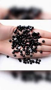 Eco Friendly Flat Back Half Round Black Resin Beads Multiple Sizes for Nail Art Phone Case Hijab Jewellery Resin DIY Crafts