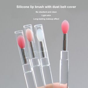 ZHOUMOI Silicone Bé gái Dụng cụ mỹ phẩm Dụng cụ làm đẹp Kem che khuyết điểm Dụng cụ bôi son môi Cọ trang điểm Cọ nạ môi Cọ môi có nắp bảo vệ