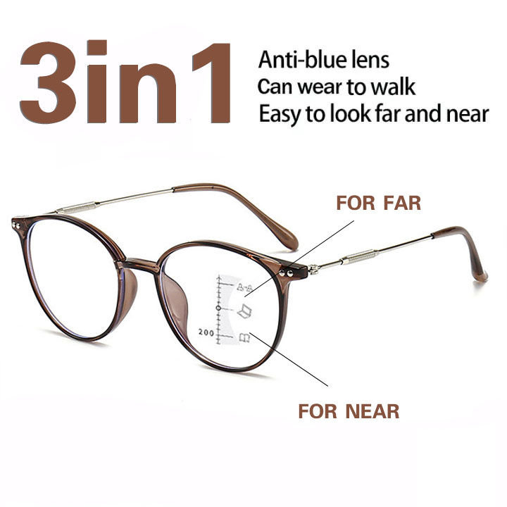 New 3 in1 Progressive Multifocal Reading Glasses Men Women Easy to Look