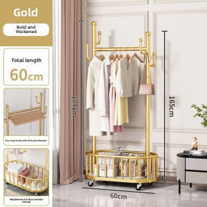 SiamHome Luxury Wheeled Stainless Steel Clothes Rack Drying Rack Bedroom Floor Standing Shelf Cloth Organizer Hanger Clothes Hanger Rak Baju 衣帽架 收纳架