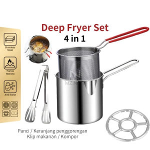 Panci Penggorengan 5 in 1 Serbaguna Deep Fryer 4in1 Anti lengket Stainless Steel Kentang Kentucky Saringan Minyak Makanan Multifungsi Fried Chicken