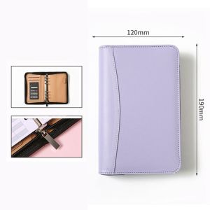 CHUN053634 PU Leather A6 Leather Notebook Folder Cover With Calculator Notepad Loose Leaf Business Notebook Office