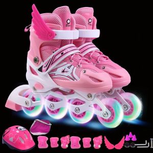 Giày Trượt Bộ Đầy Đủ Cho Trẻ Em Bé Trai Bé Gái Giày Trượt Patin Nội Tuyến Dành Cho Người Lớn Giày Trượt Patin Giày Trượt Patin Có Thể Điều Chỉnh Đèn Flash