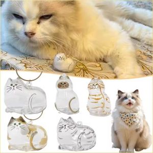 Cat Hair Box Hanging Cat Keychain Pendant Cute Cat Bag Backpack Pet Hair Grooming Keychain Souvenirs Gift